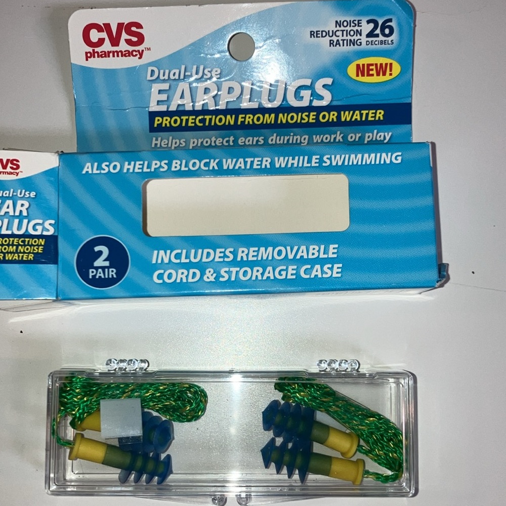 Water and noise earplugs two pairs NIP